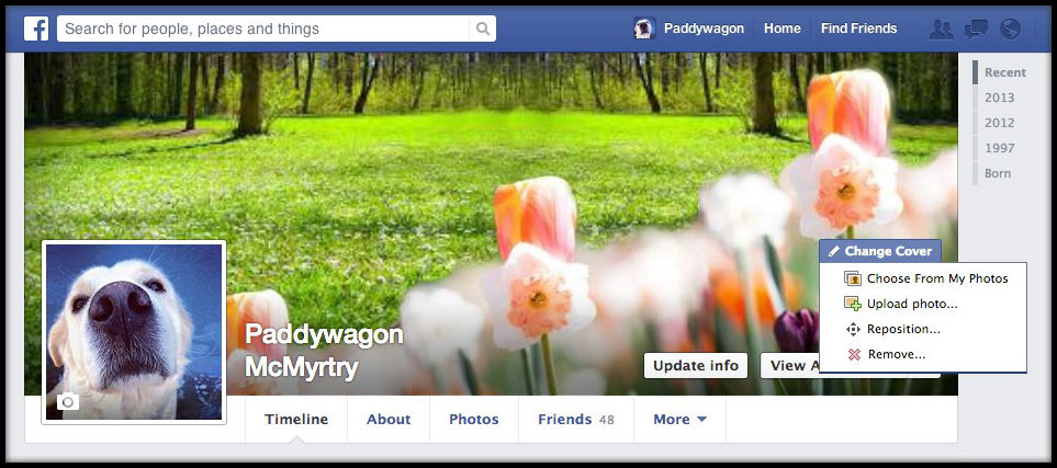 Change your Cover Photo in Facebook
