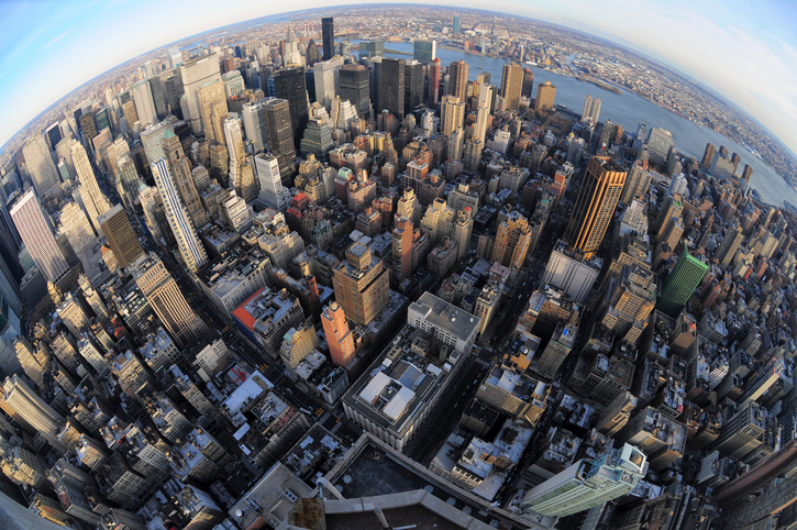 New York City Aerial fisheye view