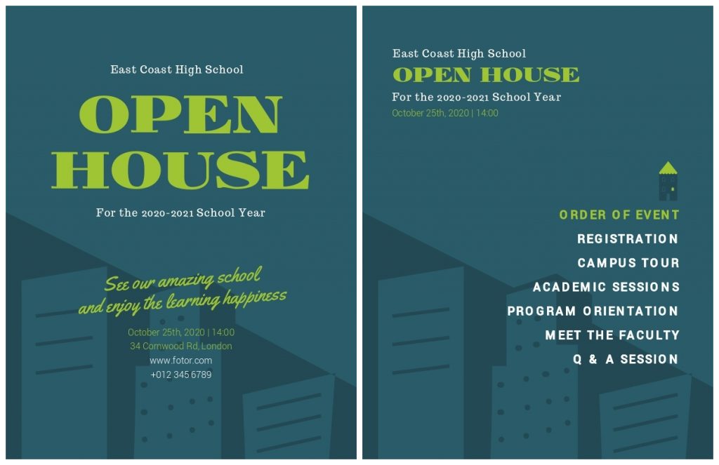 Open House Event Program Design Templates